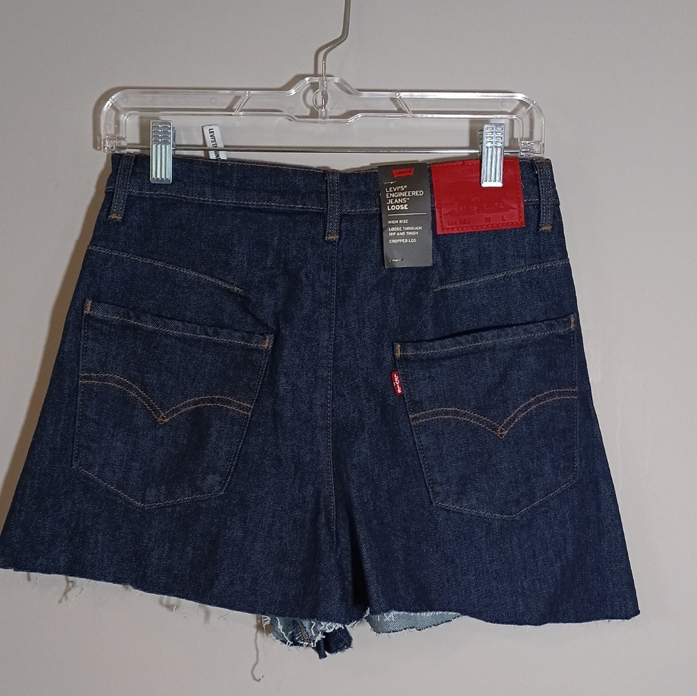 Levi's Engineered Jean Shorts Dark Washed Size 26 New With Tags * Altered